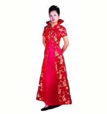 中式盆领长裙