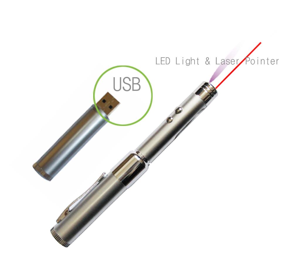USB Flash with Laser Pointer & LED Light 