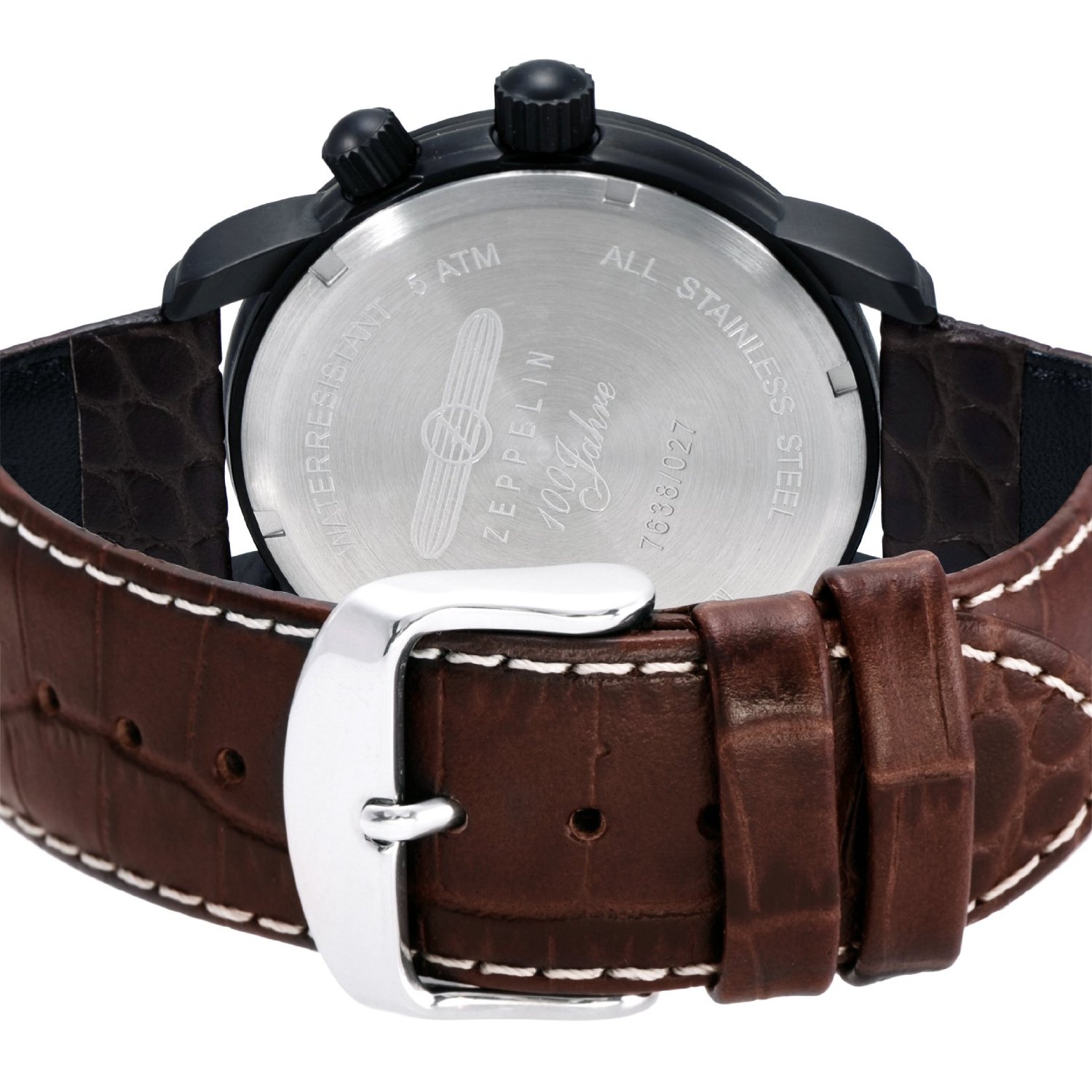 德国zeppelin 100周年纪念型号黑色表盘不锈钢手表