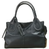日本原产LIME品牌高级女式牛皮手提包L1460（黑色）～极具高贵气质！[ライム☆革トートバッグ☆Ｌ1460（女性
