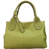 日本原产LIME品牌高级女式牛皮手提包L1460（DK草绿色）～极具高贵气质！[ライム☆革トートバッグ☆Ｌ1460（