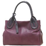 日本原产LIME品牌高级女式牛皮手提包L1460（D紫色）～极具高贵气质！[ライム☆革トートバッグ☆Ｌ1460（女性