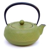 岩铸工房 铁瓶小茶壶 5型格子アラレ（金/若草）0.55L 12462