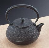 （清末作）岩铸制南部铁器  铁壶9型平圆龟甲型[岩鋳製南部鉄器　鉄瓶９型平丸亀甲]