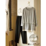 日本直送休闲束腰长款上衣&打底裤家居服套装[チュニック＆レギンス]