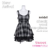 Sweet掲載★09AW 新作!!★チェックウールワンピースsnidel（スナイデル） 