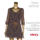 ★09AW New!!★ハート柄シフォンワンピtitty&co.（ティティーアンドコー） 