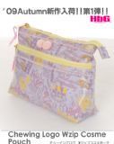 【09AW新作】Chewing Logo Wzip Cosme Pouch【HbG】エイチビージー