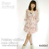10ssNew!!新作入荷 ペイズリーシフォンワンピースsnidel（スナイデル） 