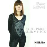 10ssNew!!新作入荷 スカルプリントスラブVネックMURUA（ムルーア） 