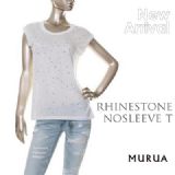 10ssNew!!新作入荷 ラインストーンノースリーブTMURUA（ムルーア） 