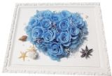 蓝色心型玫瑰画框宝鲜花（保鲜花）