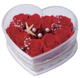 红玫瑰心形盒宝鲜花（保鲜花）