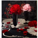 【保鲜花】【母亲节】玫瑰康乃馨与神秘黑色花瓶组合 NOIR[プリザーブドフラワー　ノワール]