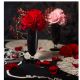 【保鲜花】【母亲节】玫瑰康乃馨与神秘黑色花瓶组合 NOIR[プリザーブドフラワー　ノワ
